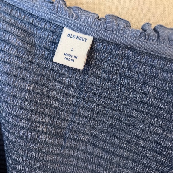 Old Navy Puff-Sleeve Printed Embroidered Smocked Fit & Flare Midi Dress Large - Picture 7 of 8